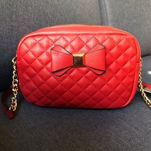 Red Quilted Purse with Bow-Brand New With Tags